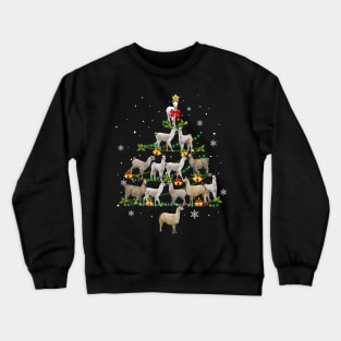 Cute Llama Christmas Tree Xmas Gift Crewneck Sweatshirt